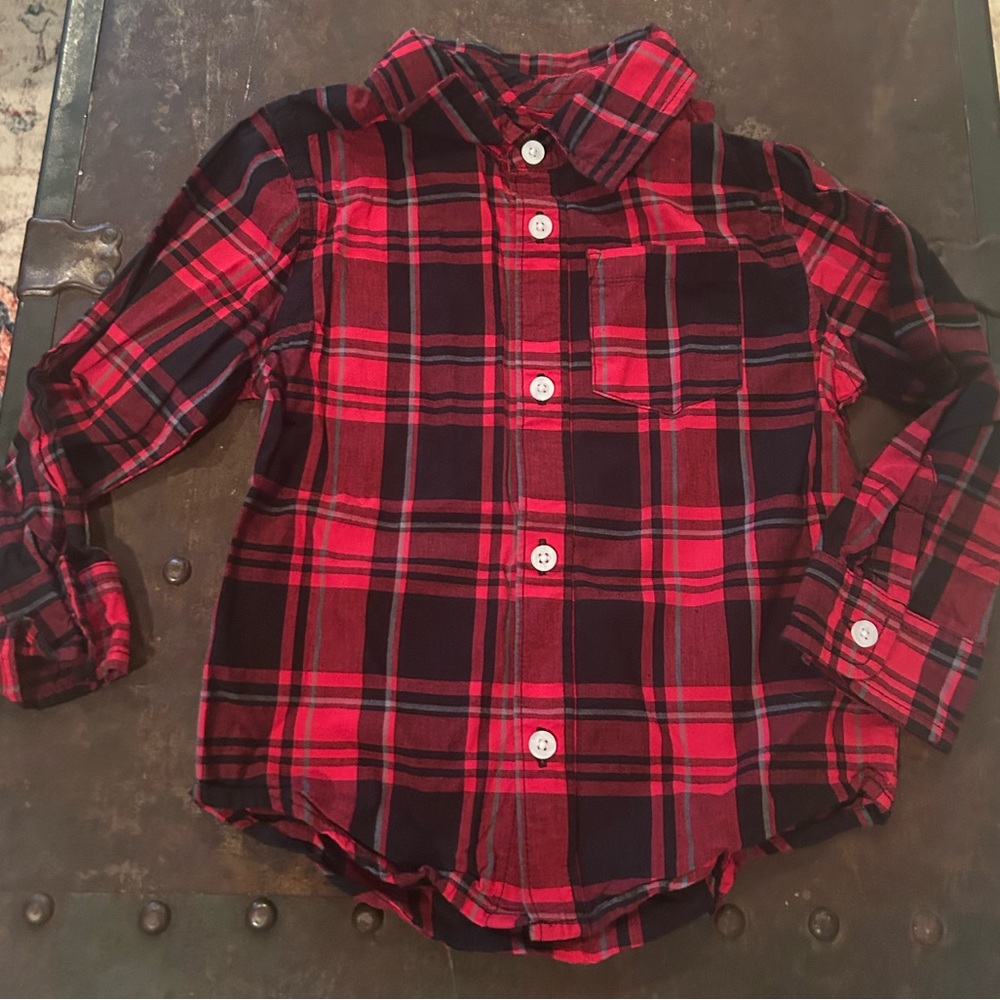Garanimals Red and Black Plaid Button Down Shirt - Picture 1 of 3